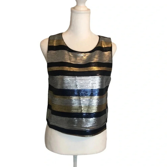 Lucy Paris Metallic Sequin Crop Top - Picture 2 of 10